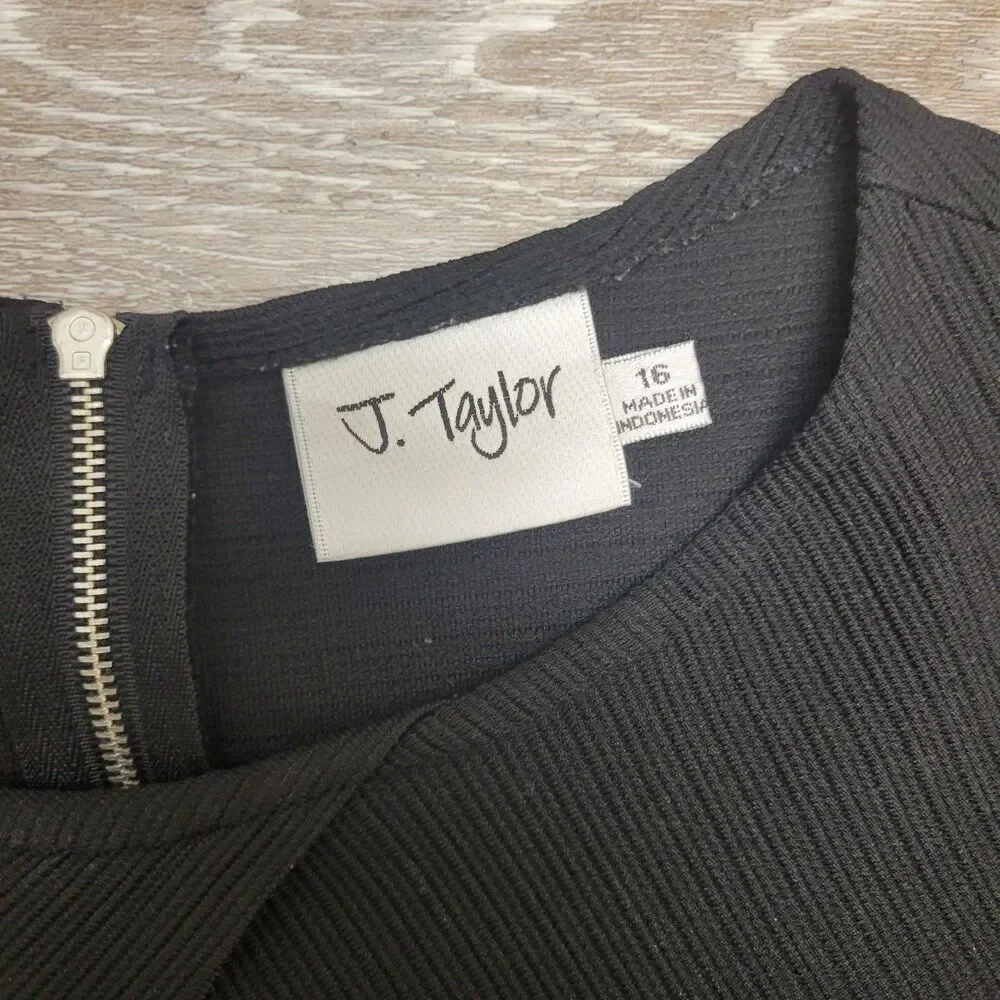 J. Taylor Black dress Jackie O. Size Rockabilly size 16 - Picture 5 of 9